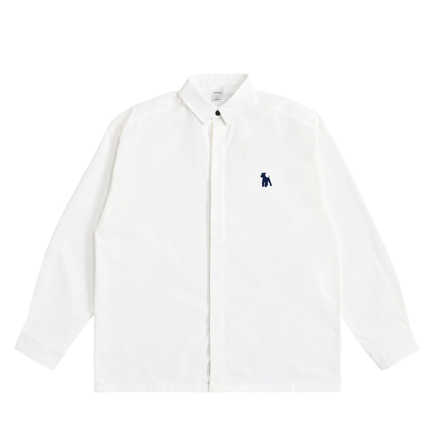 シュナウザーロゴ刺繍比翼カラーシャツ white image