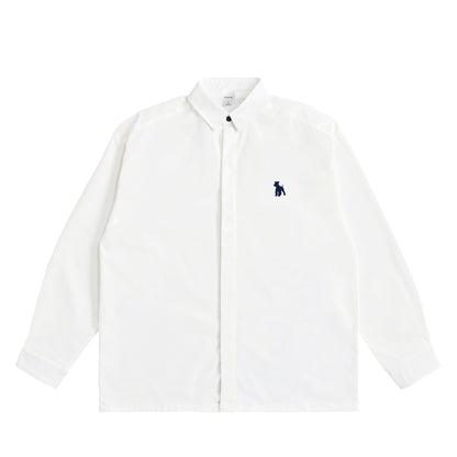 シュナウザーロゴ刺繍比翼カラーシャツ white image