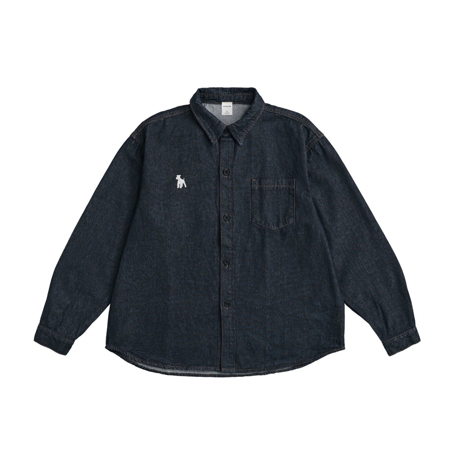 シュナウザーポイントロゴ刺繍デニムシャツ indigo image
