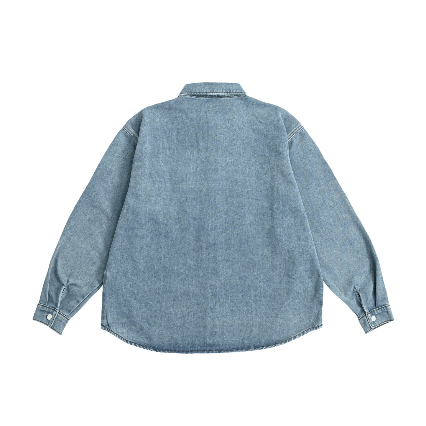 シュナウザーポイントロゴ刺繍デニムシャツ light-blue image