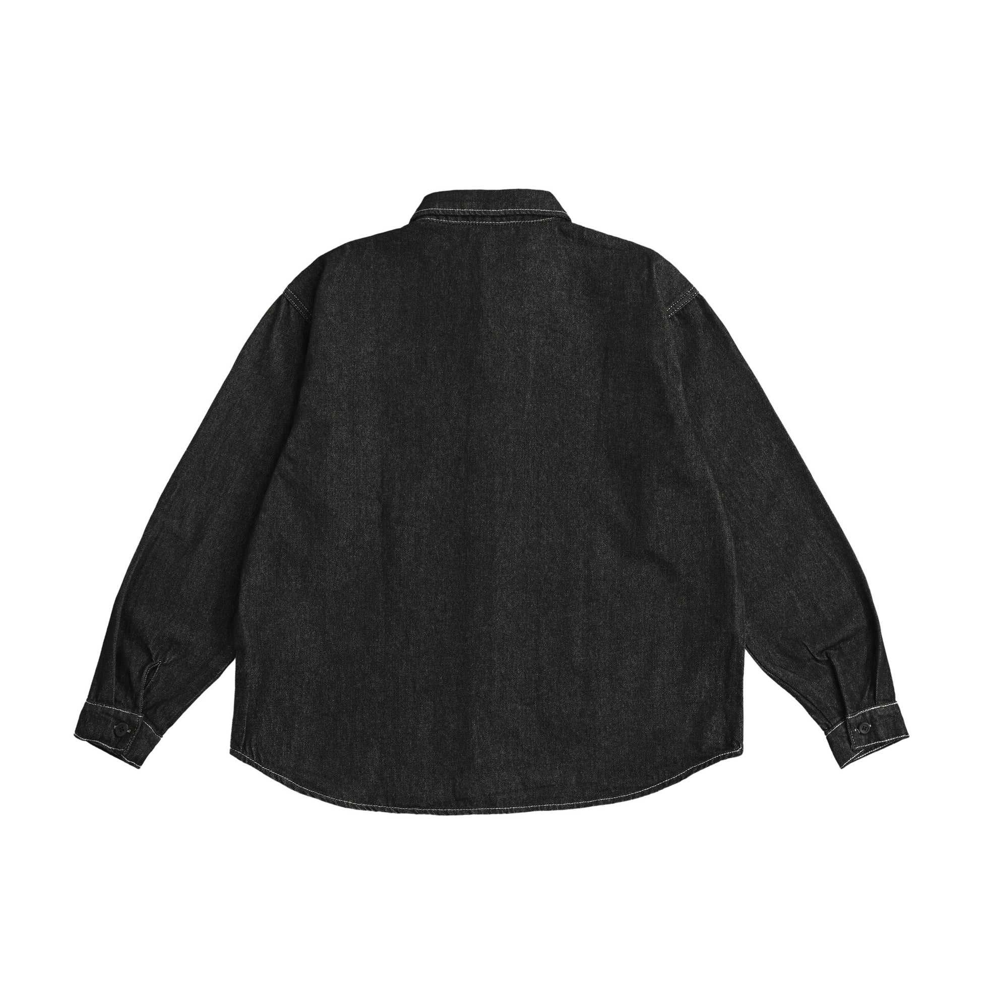 シュナウザーラージロゴ刺繍デニムシャツ black image