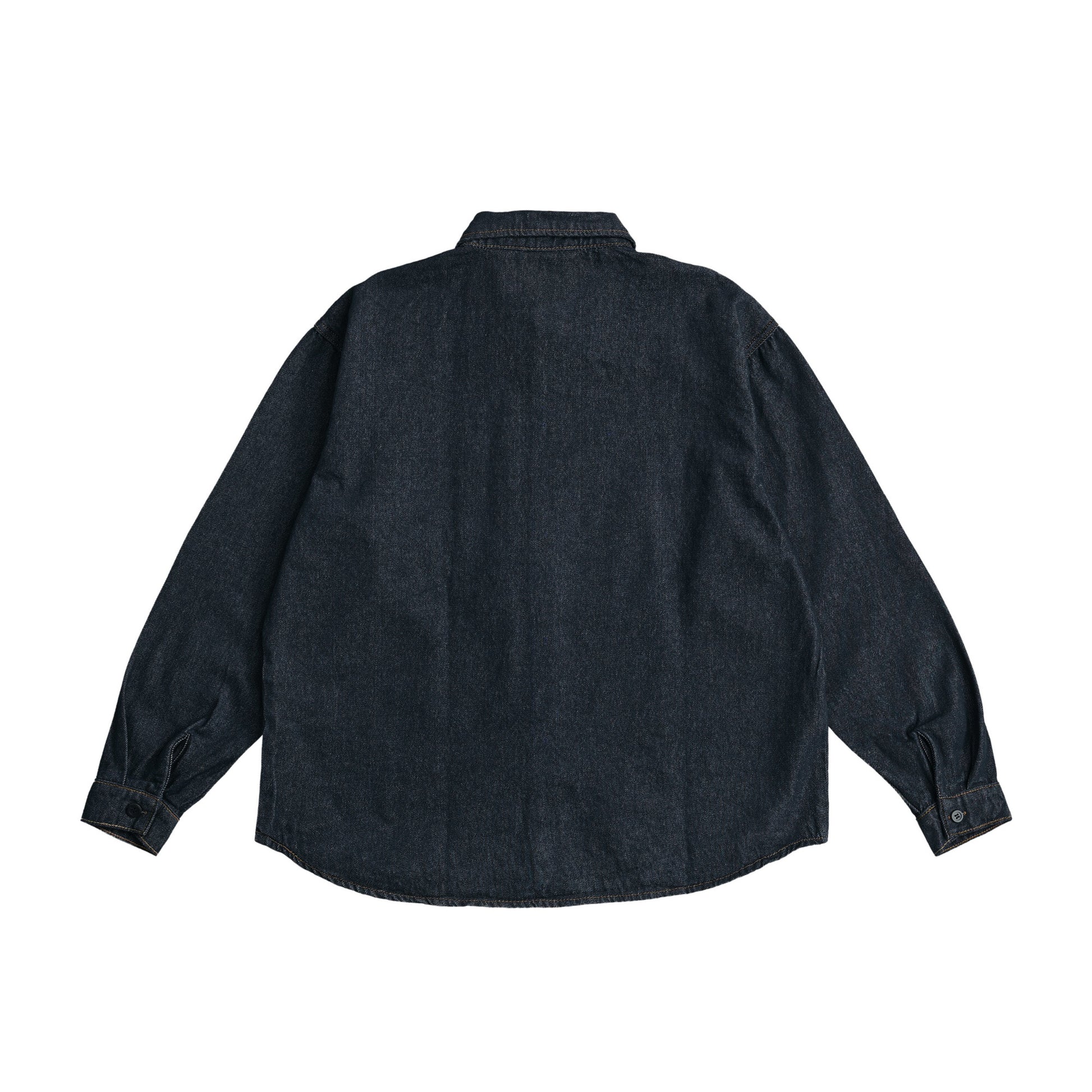 シュナウザーラージロゴ刺繍デニムシャツ indigo image