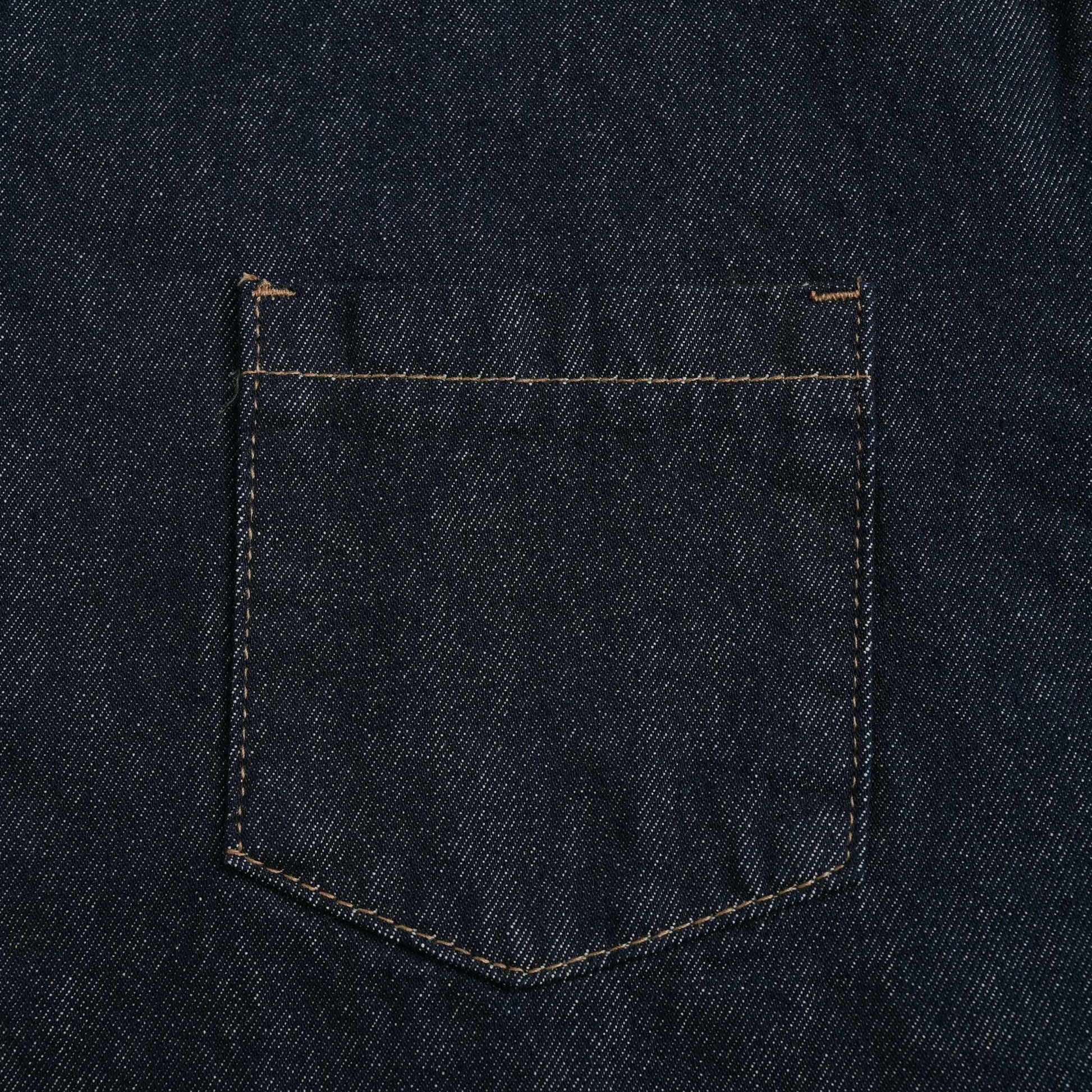 シュナウザーラージロゴ刺繍デニムシャツ indigo image