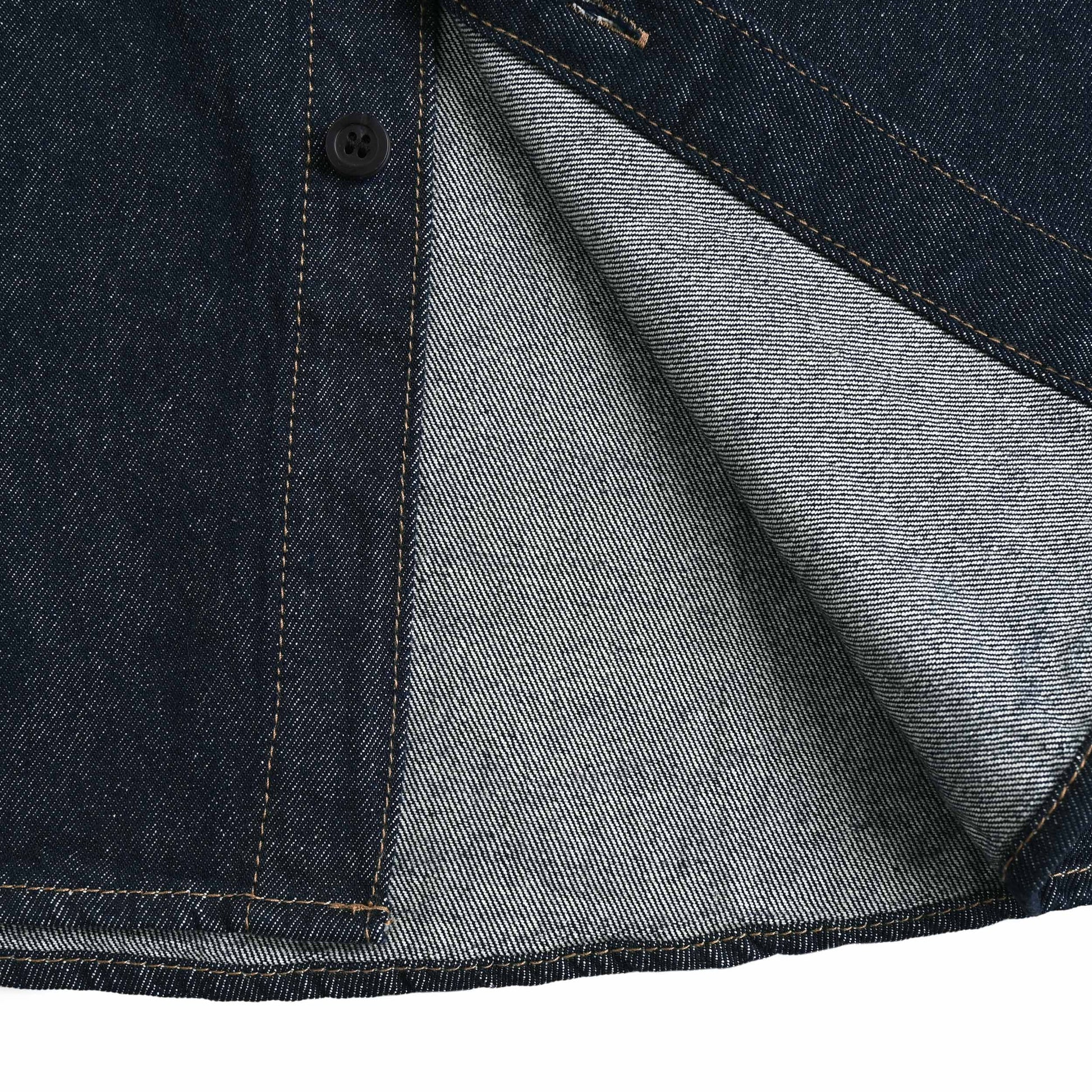 シュナウザーラージロゴ刺繍デニムシャツ indigo image
