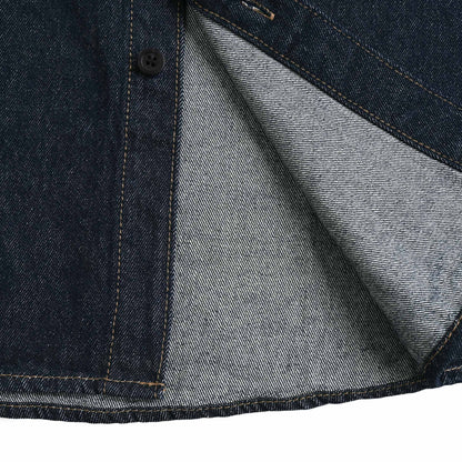 シュナウザーラージロゴ刺繍デニムシャツ indigo image
