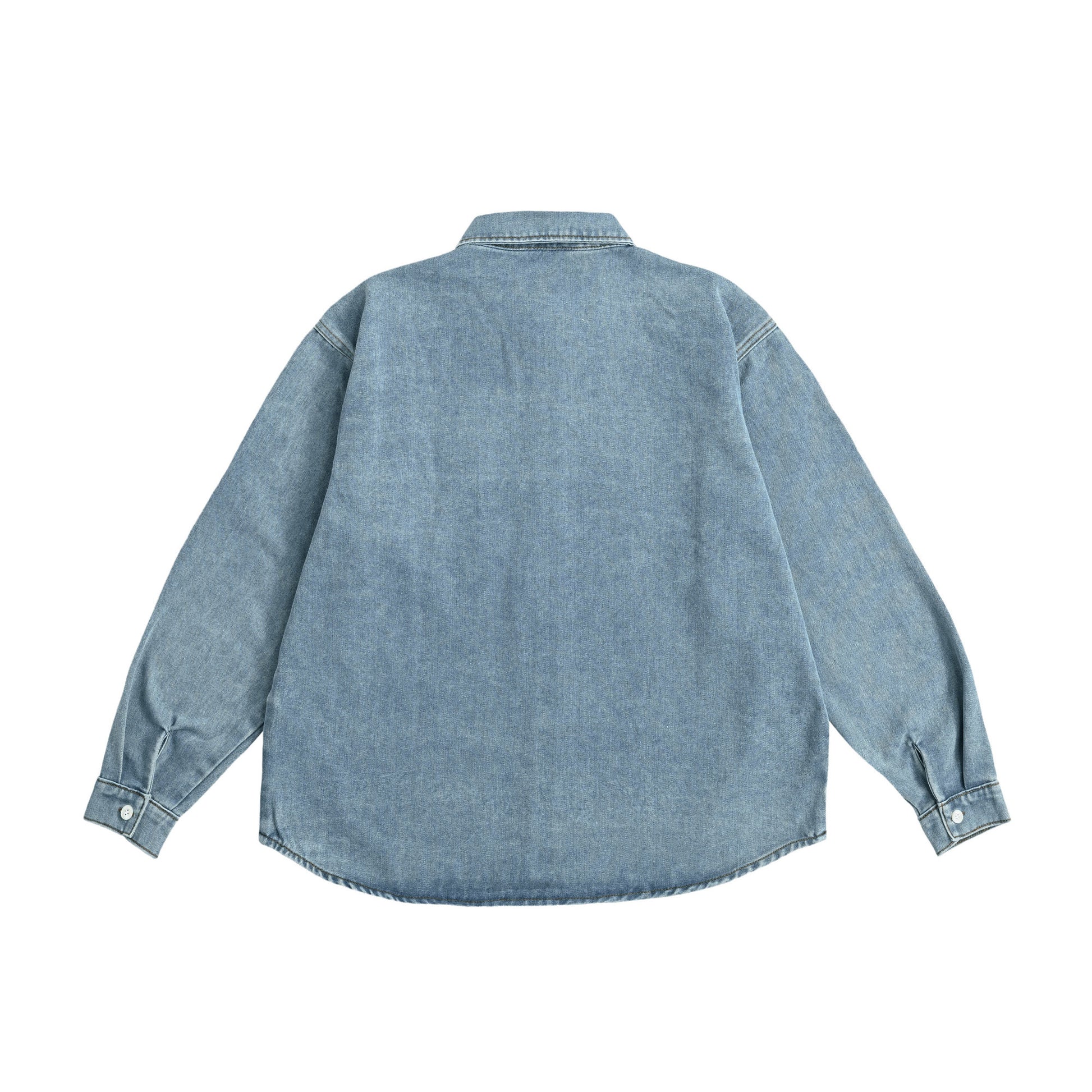 シュナウザーラージロゴ刺繍デニムシャツ light-blue image