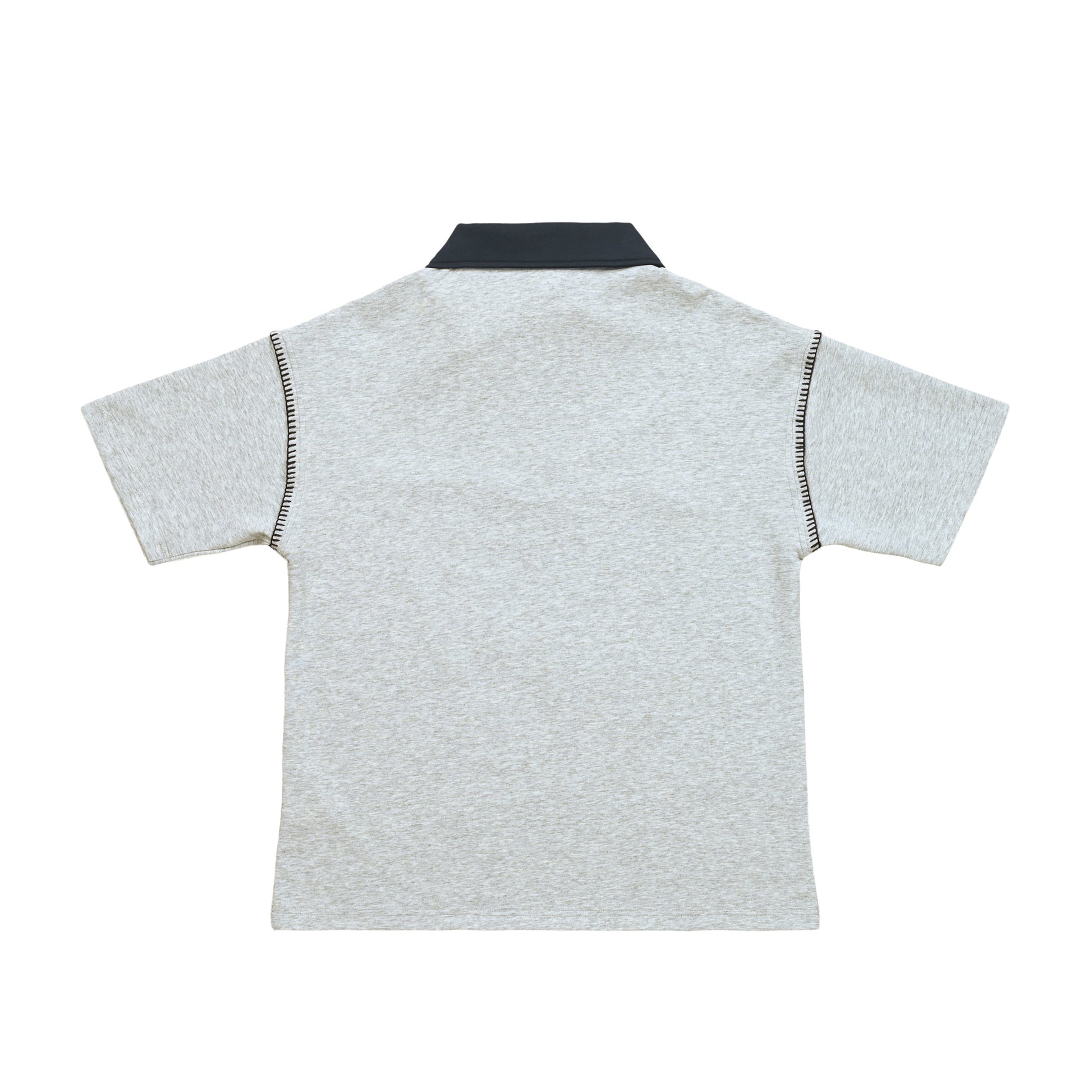 シュナウザーロゴ刺繍ショルダーステッチポロシャツ gray image