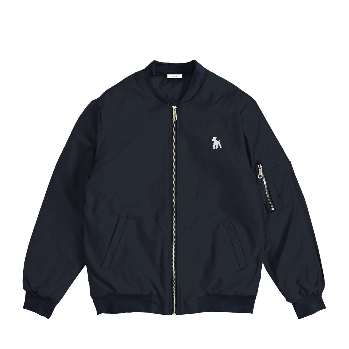 シュナウザーロゴ刺繍中綿ジャケット navy image
