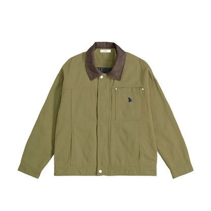 シュナウザーロゴ刺繍ワークジャケット khaki image
