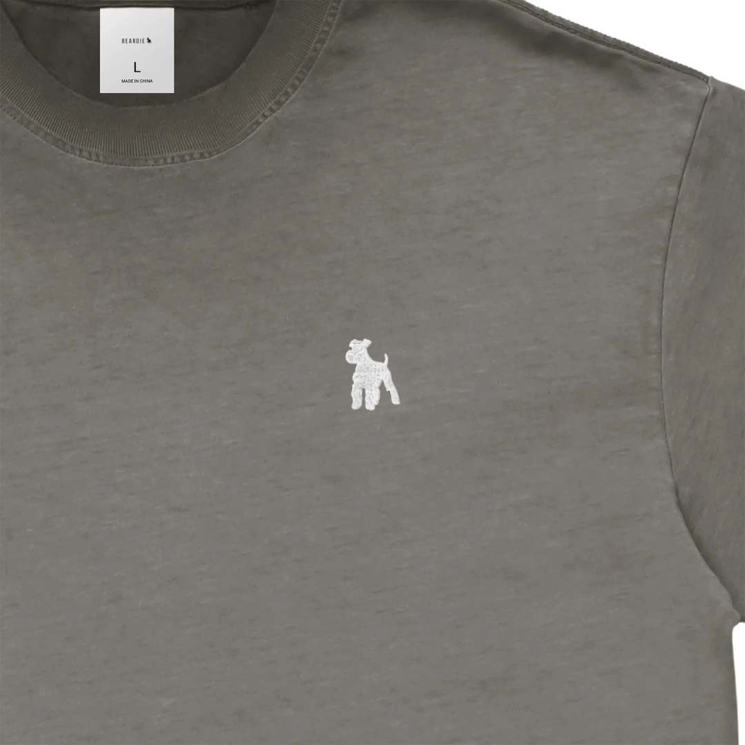 シュナウザーポイントロゴ刺繍ヴィンテージウォッシュTee