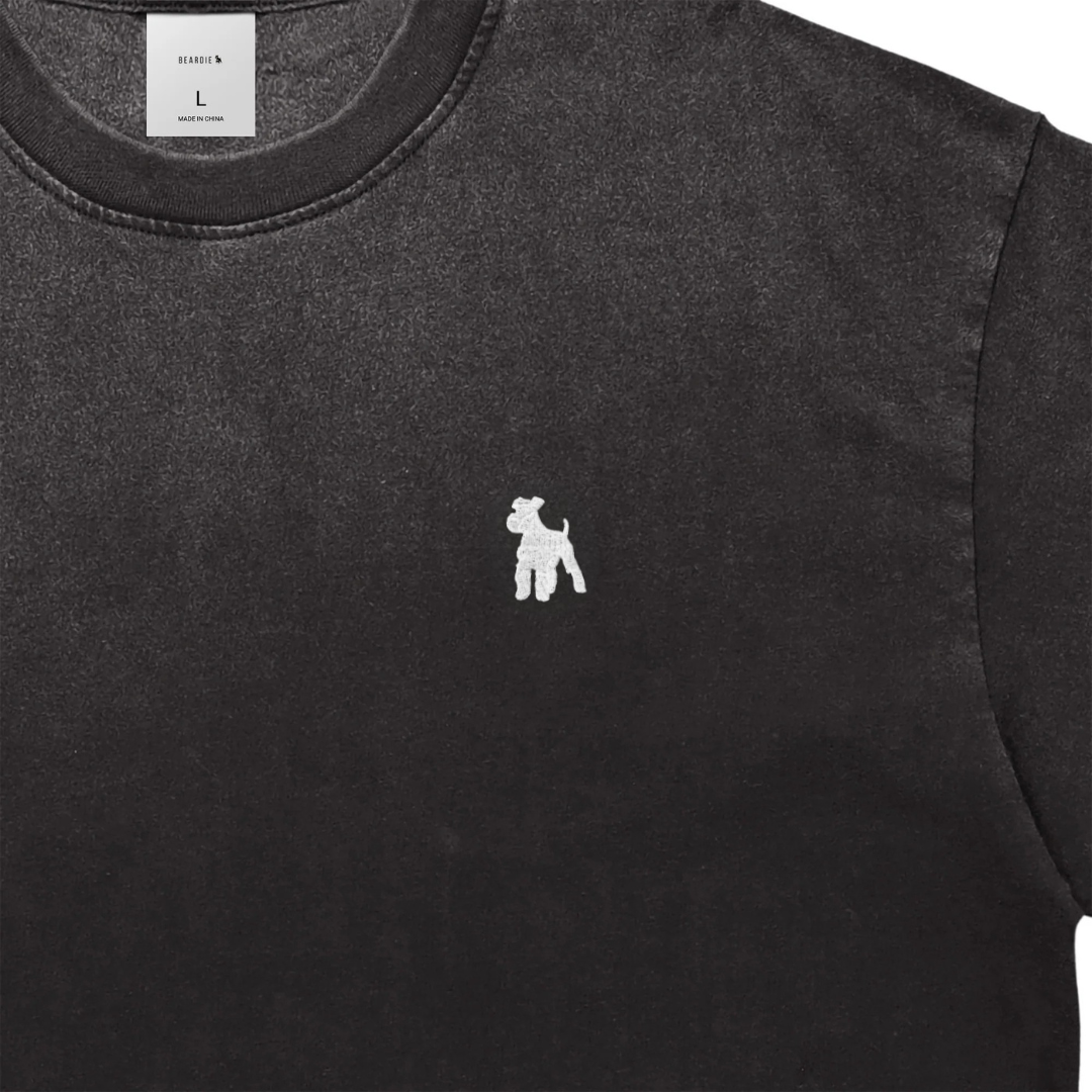 シュナウザーポイントロゴ刺繍ヴィンテージウォッシュTee