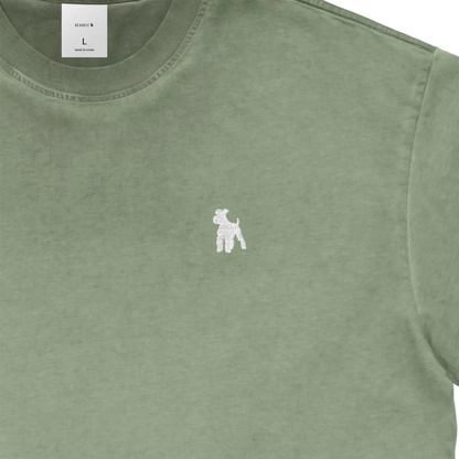 シュナウザーポイントロゴ刺繍ヴィンテージウォッシュTee