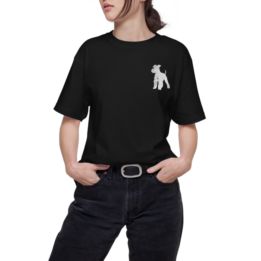 シュナウザーラージロゴ刺繍Tee（ホワイトロゴ）