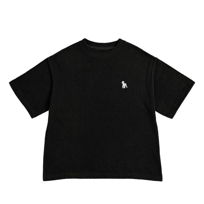 シュナウザーロゴ刺繍パイルTシャツ black image