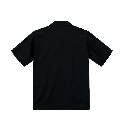 シュナウザーロゴ刺繍オープンカラーシャツ black image