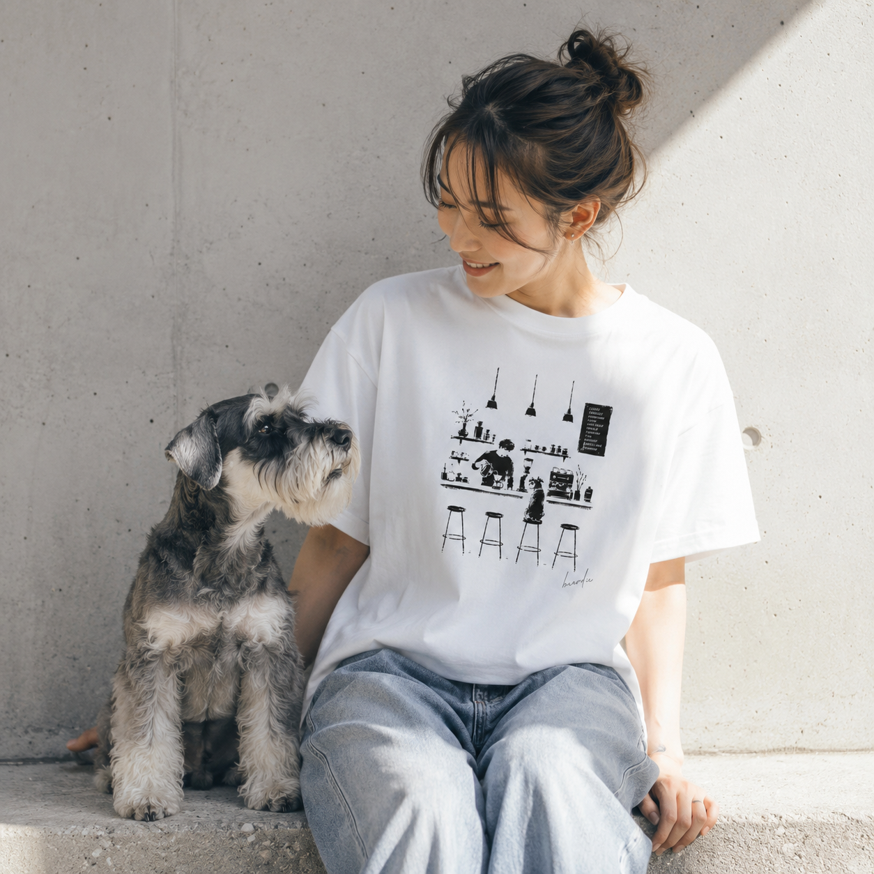 いつのも席で_シュナウザーTee