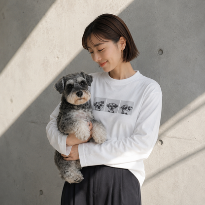 Three Faces - シュナウザーロングTee