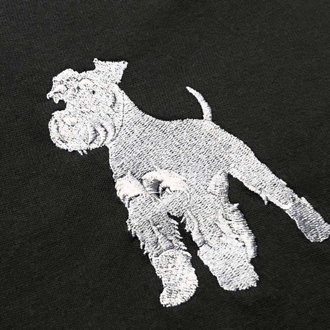 シュナウザーラージロゴ刺繍ロングTee（ホワイトロゴ）