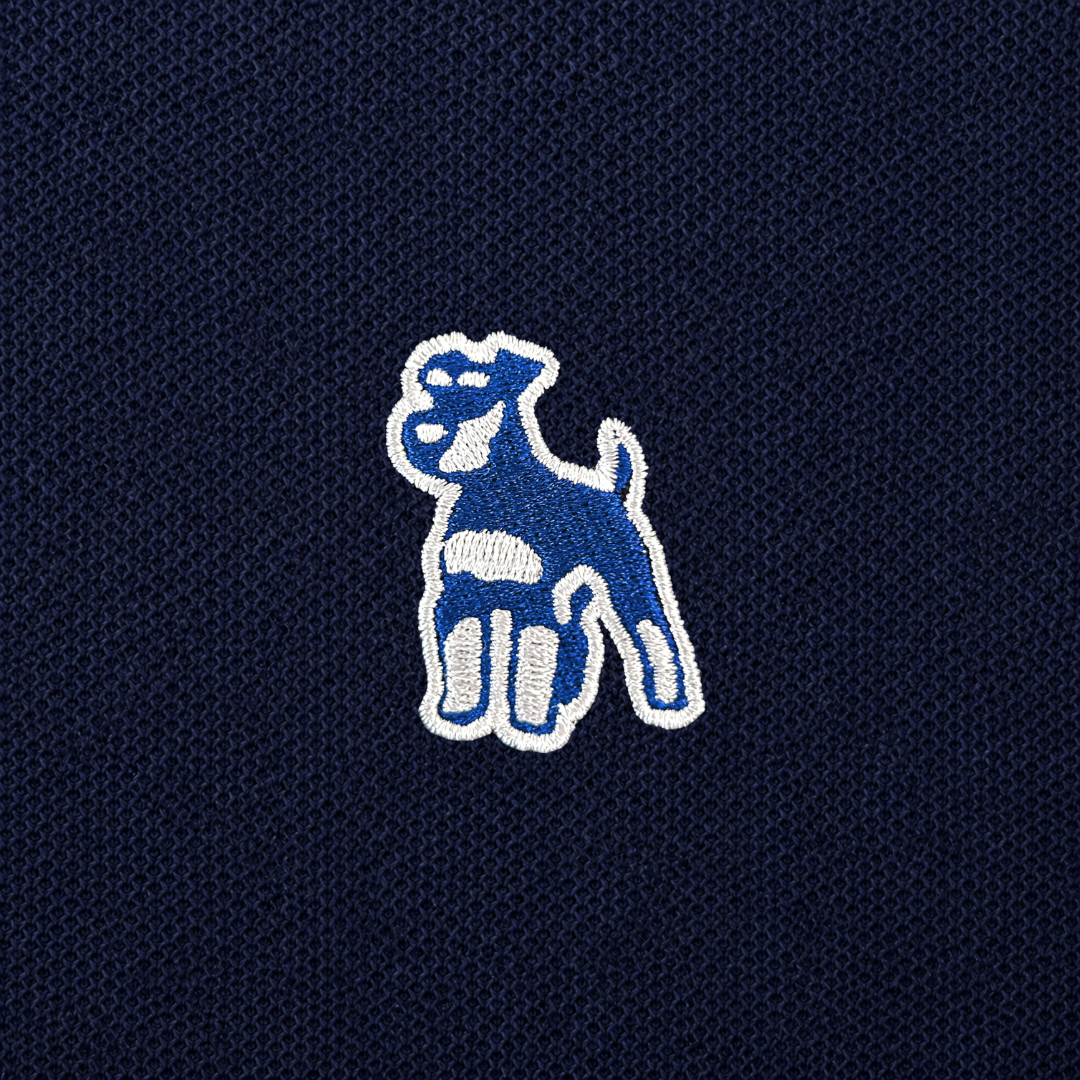 シュナウザーポイントロゴ刺繍ポロシャツ（ネイビー×ホワイトロゴ）