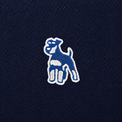 シュナウザーポイントロゴ刺繍ポロシャツ（ネイビー×ホワイトロゴ）