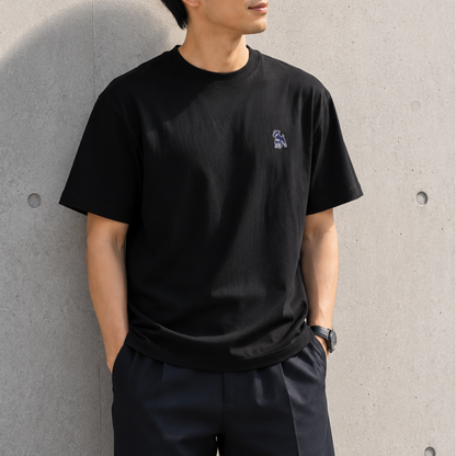 シュナウザーポイントロゴ刺繍Tee（ネイビー×ホワイトロゴ）