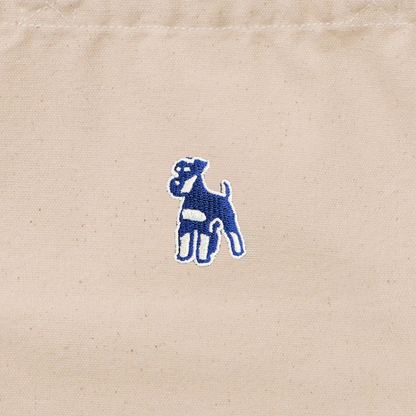 シュナウザーロゴ刺繍ミニトート（ネイビー×ホワイトロゴ）
