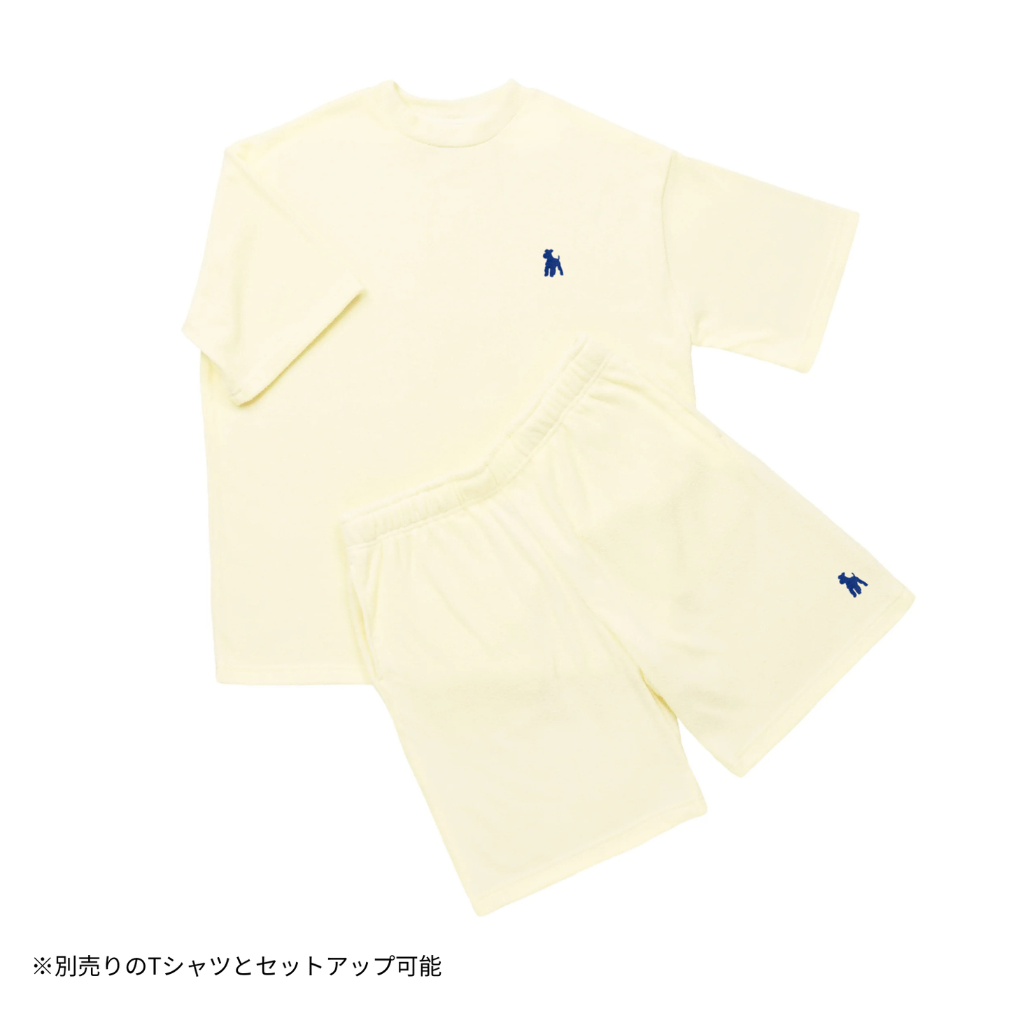 シュナウザーロゴ刺繍パイルショートパンツ
