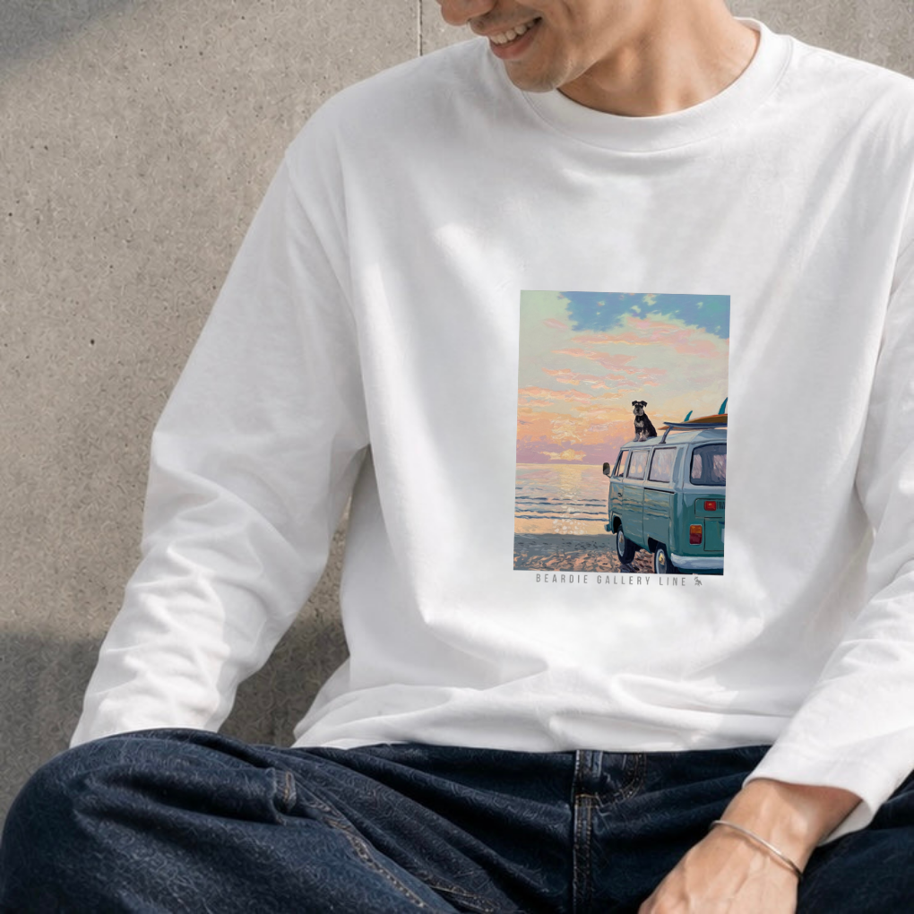 海辺のドライブ - シュナウザーロングTee