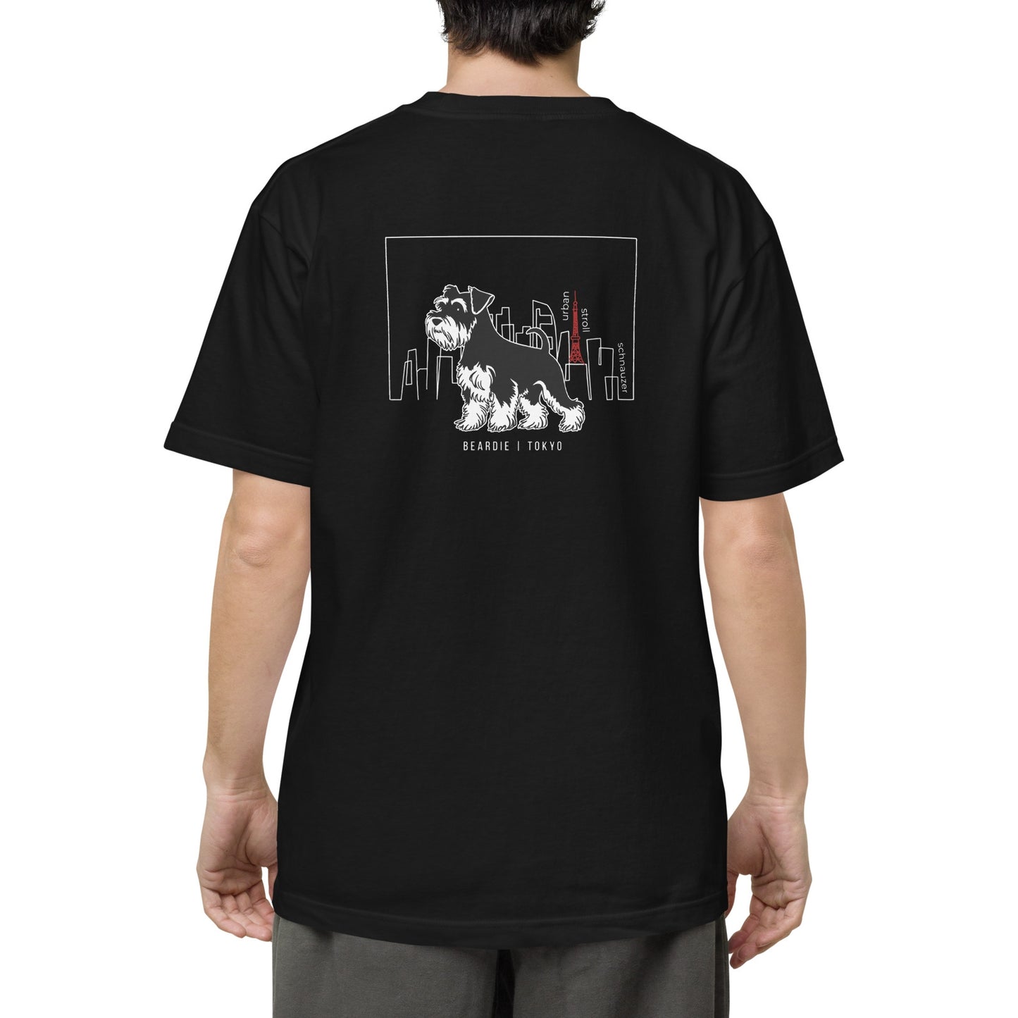 シュナウザーTOKYO散歩 バックプリントTee