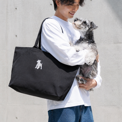 シュナウザーラージロゴ刺繍ジップトートバッグ