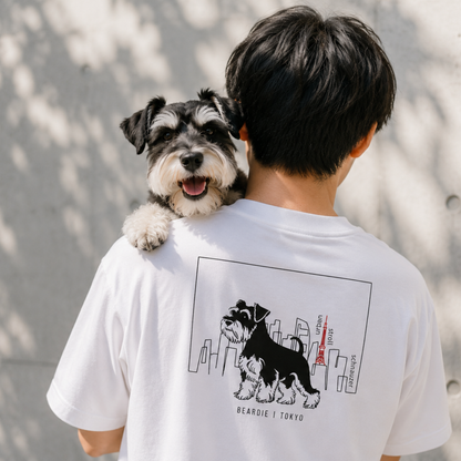 シュナウザーTOKYO散歩 バックプリントTee