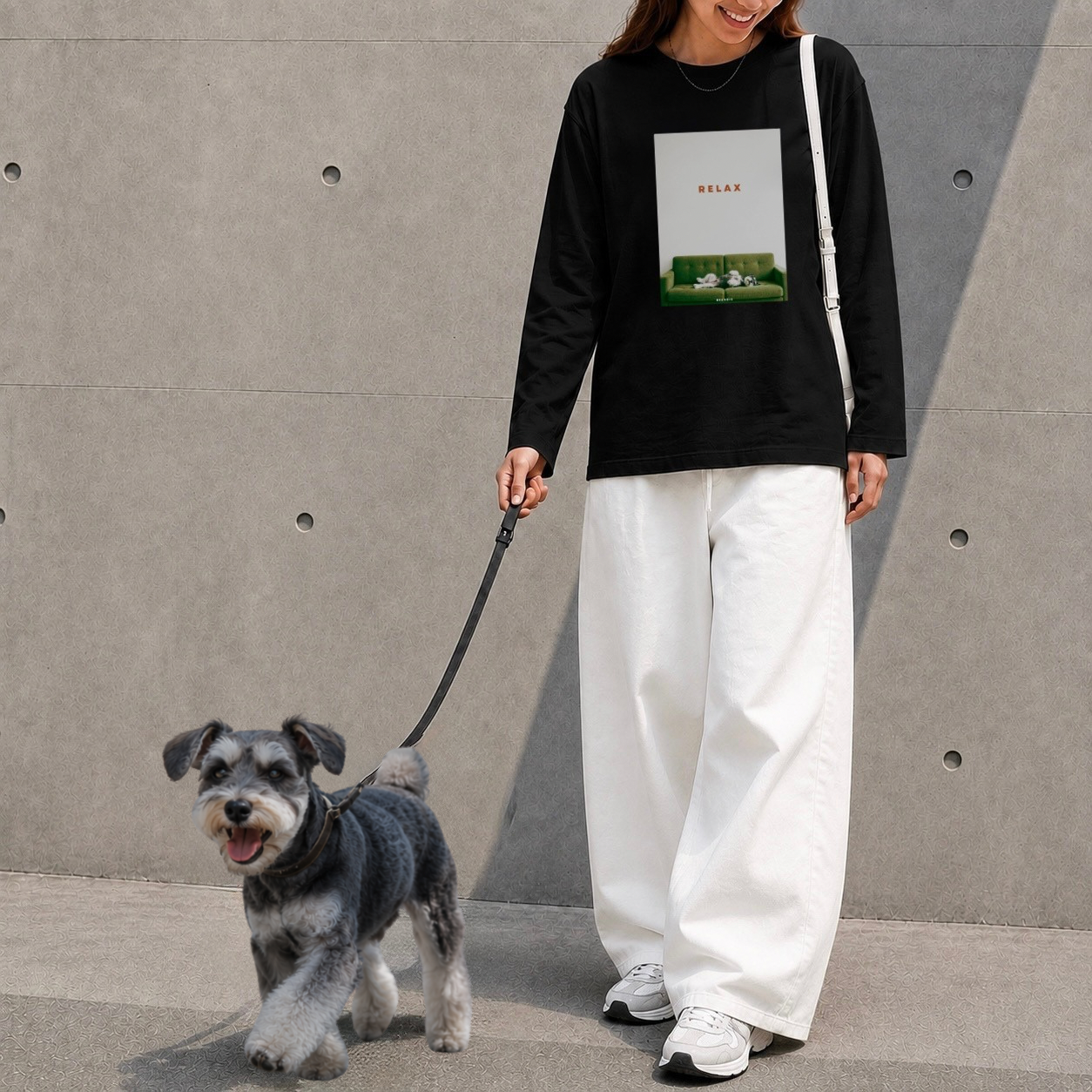今日はOFF_シュナウザーロングTee