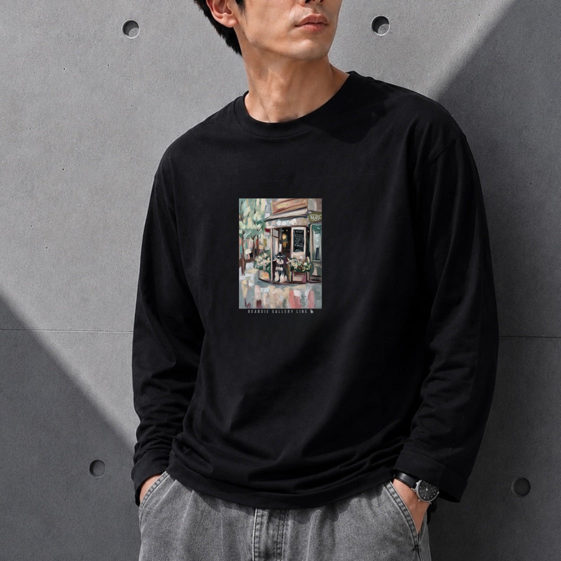 カフェの看板犬 - シュナウザー ロングTee