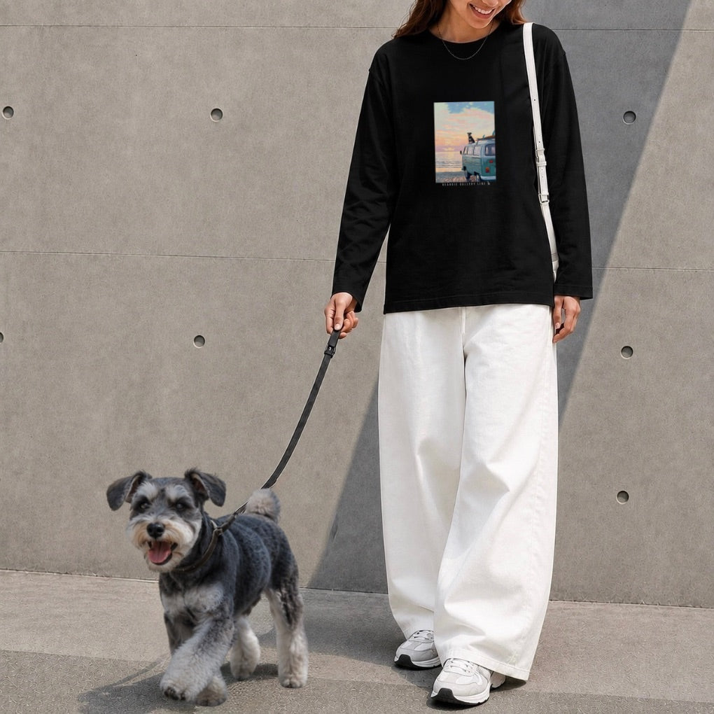 海辺のドライブ - シュナウザーロングTee