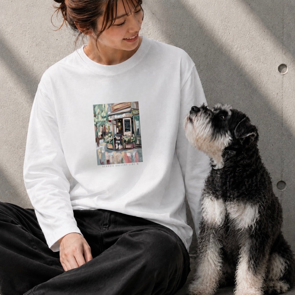 カフェの看板犬 - シュナウザー ロングTee