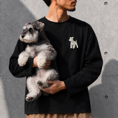 シュナウザーラージロゴ刺繍ロングTee