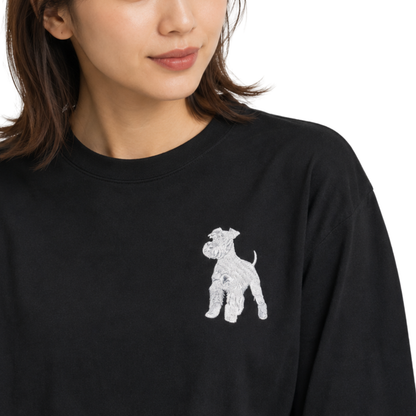 シュナウザーラージロゴ刺繍ロングTee