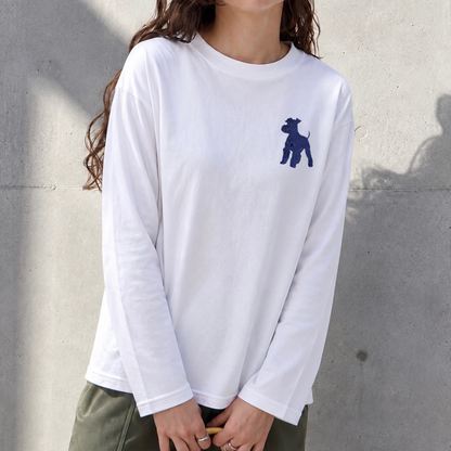 シュナウザーラージロゴ刺繍ロングTee